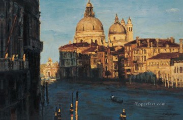 Artworks in 150 Subjects Painting - Venice Water Town Chinese Chen Yifei cityscape